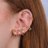 Ear Cuff Multi Hoops Placcato Oro