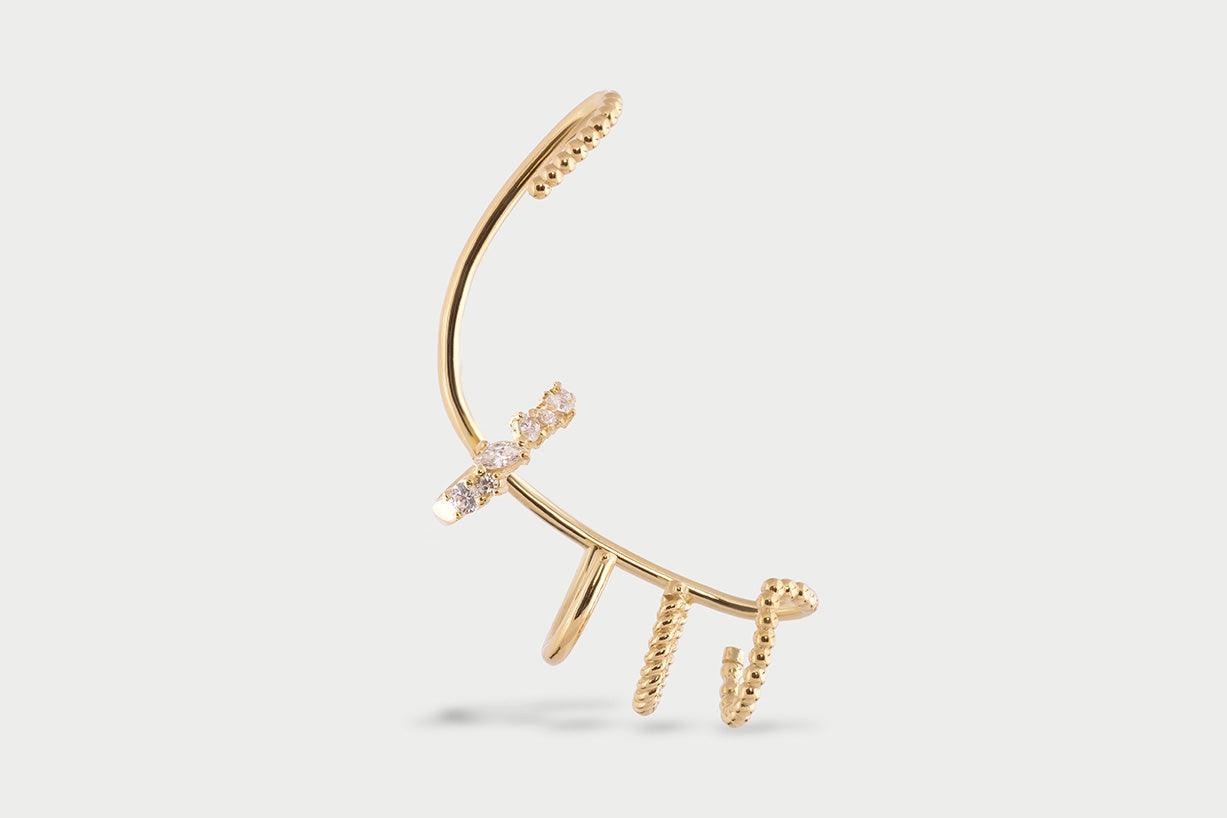 Ear Cuff Multi Hoops Aura Placcato Oro