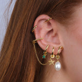 Ear Cuff Multi Hoops Placcato Oro